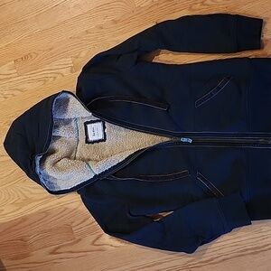 EUC Bonden Navy Zip Hoodie with Sherpa Lining - Size 6